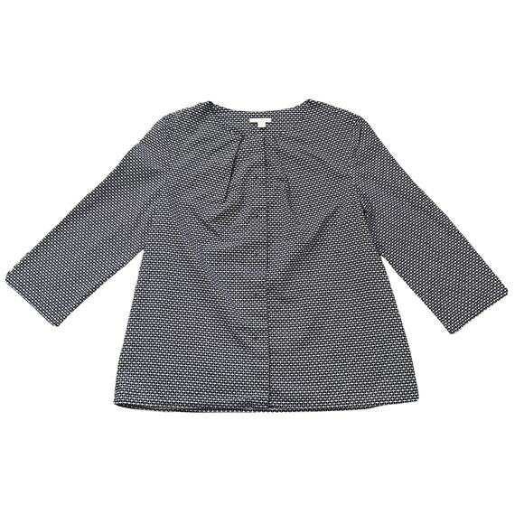 COS navy blue & white button down three-quarter sleeve top size 8 - Picture 13 of 13